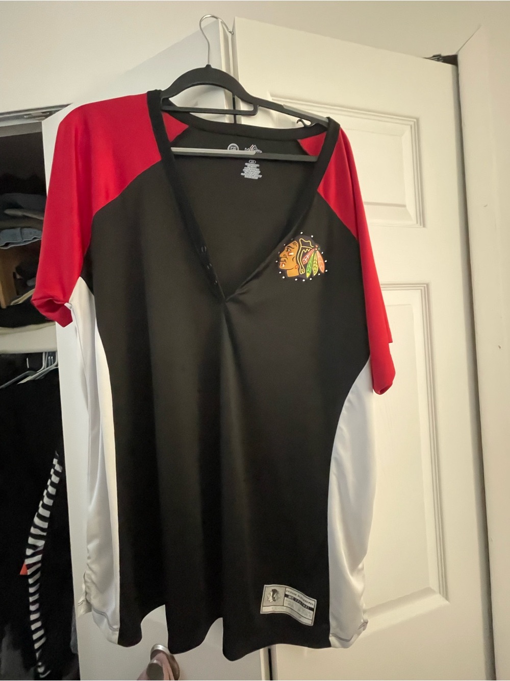 Chicago Blackhawks Black, Red & White Hockey Jersey